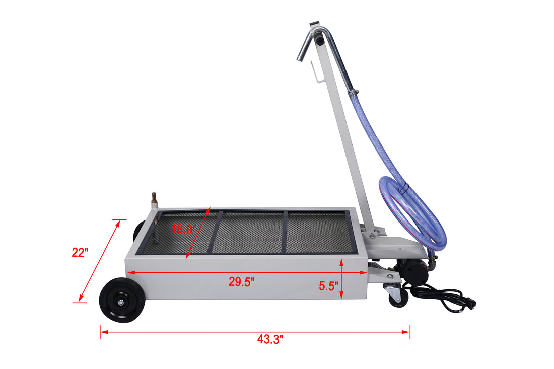 15Gallon Low Profile Oil Drainer ,With Electric Pump Beige Steel