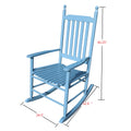 Wooden Porch Rocker Chair Blue Blue Solid Wood