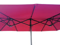 15Ftx9Ftdouble Sided Patio Umbrella Outdoor Market Table Garden Extra Large Waterproof Twin Umbrellas With Crank And Wind Vents For Garden Deck Backyard Pool Shade Outside Deck Swimming Pool Burgundy Metal