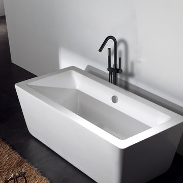 Freestanding Faucet Matte Black Metal