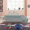 Full Bed With Twin Size Trundle And Two Drawers For Grey Color Full Gray Solid Wood