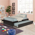 Full Bed With Twin Size Trundle And Two Drawers For Espresso Color Full Espresso Bedroom Solid Wood