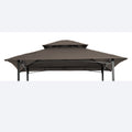 8X5Ft Grill Gazebo Replacement Canopy,Double Tiered Bbq Tent Roof Top Cover Brown Fabric