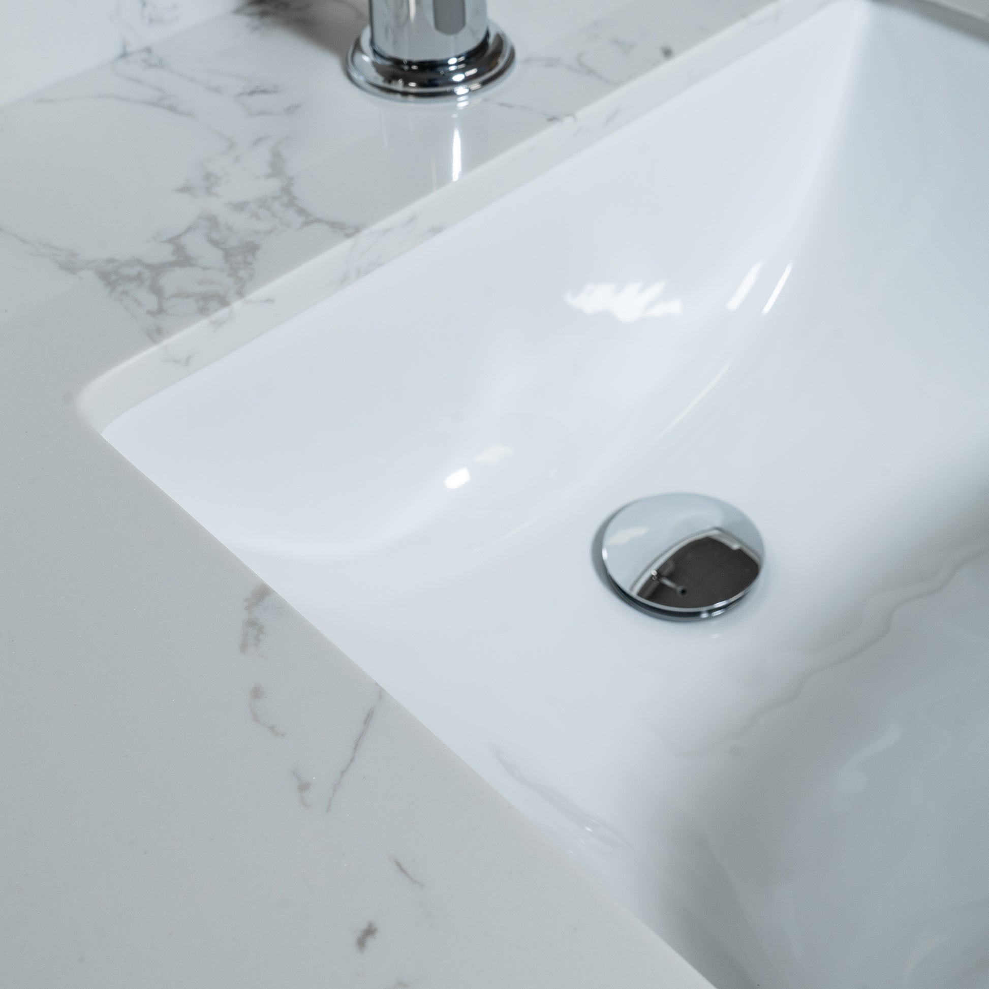 37Inch Bathroom Vanity Top Stone Carrara White Style Tops With Rectangle Undermount Ceramic Sink And Single Faucet Hole Colorful Stone