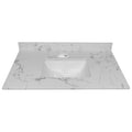 37Inch Bathroom Vanity Top Stone Carrara White Style Tops With Rectangle Undermount Ceramic Sink And Single Faucet Hole Colorful Stone
