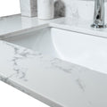 37Inch Bathroom Vanity Top Stone Carrara White Style Tops With Rectangle Undermount Ceramic Sink And Single Faucet Hole Colorful Stone