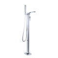 Single Handle Floor Mounted Freestanding Tub Filler Chrome Brass