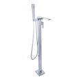 Single Handle Floor Mounted Freestanding Tub Filler Chrome Brass