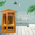 Two Person Far Infrared Old Fir Outdoor Sauna Room Left & Right Natural Solid Wood