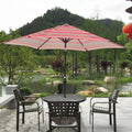 9Ft Umbrella Red Stripes Red Striped Metal