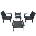 Patio Furniture Outdoor Chair And Ottoman 5 Pieces Rattan Seating Group With Cushions Gray Rattan