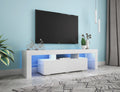 Modern White Tv Stand, 20 Colors Led Tv Stand W Remote Control Lights White 60 69 Inches Mdf