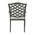 Dining Arm Chair, Cast Silver, Set Of 2 Silver Polyester Aluminum