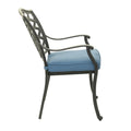 Dining Arm Chair, Sapphire Blue, Set Of 2 Blue Polyester Aluminum