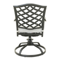 Dining Swivel Chair, Cast Silver, Set Of 2 Brown Ivory Polyester Aluminum