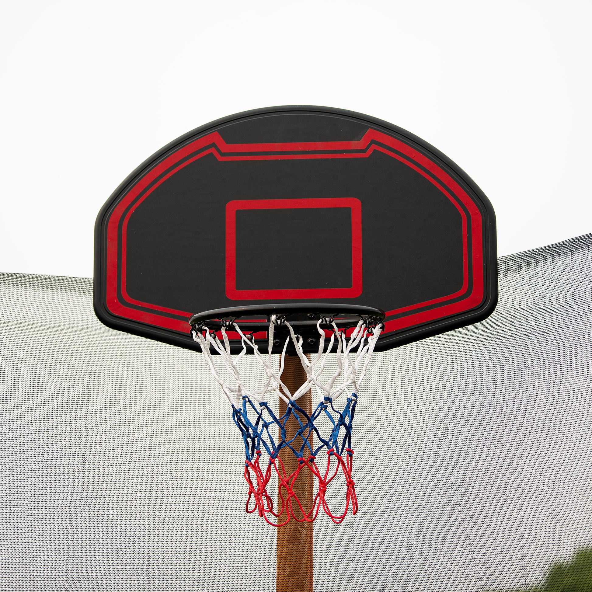 15Ft Trampoline With Basketball Hoop Inflator And Ladder Inner Safety Enclosure Blue Blue Stainless Steel