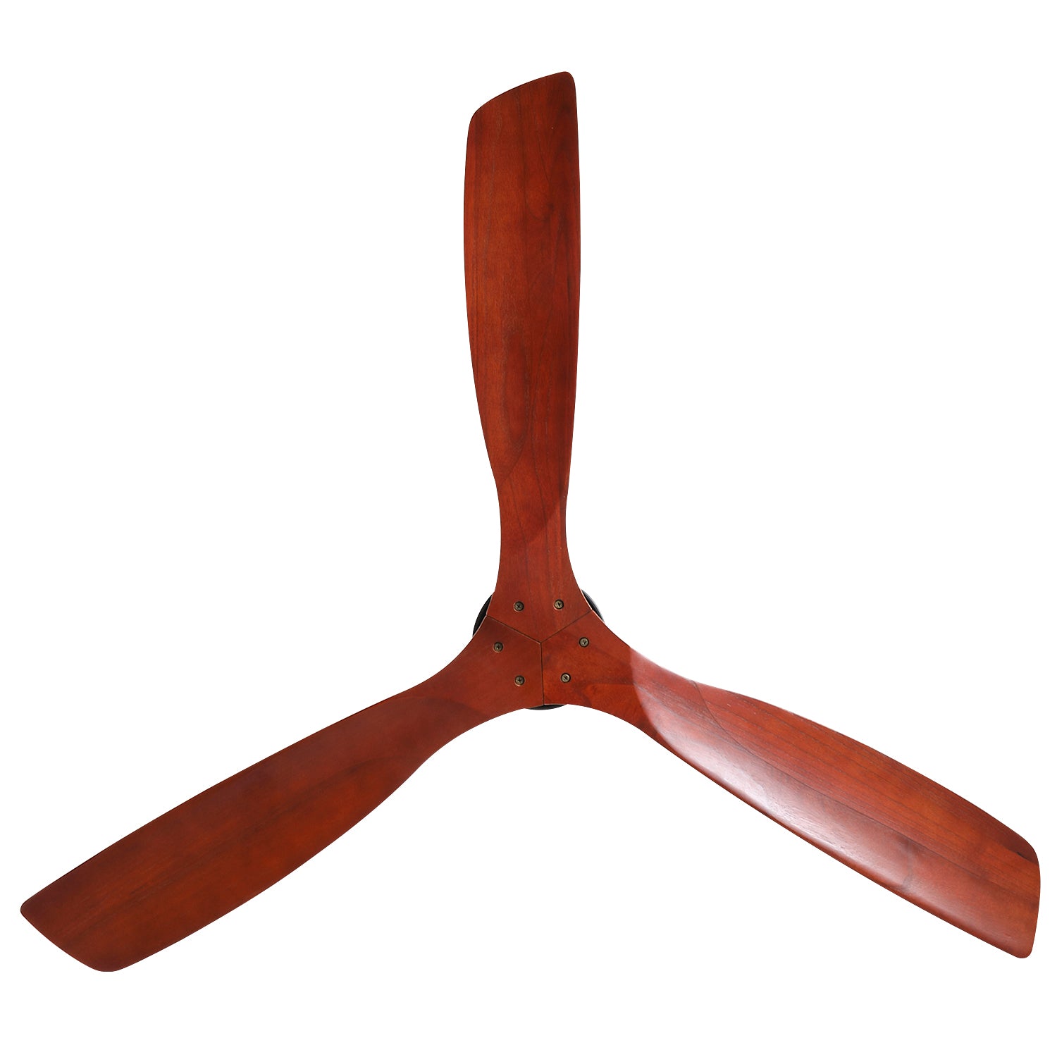 60 Inch Elegant Ceiling Fan With Remote Control,3 Mahogany Solid Wood Blades, Suitable For Indoor And Outdoor Black Metal & Wood