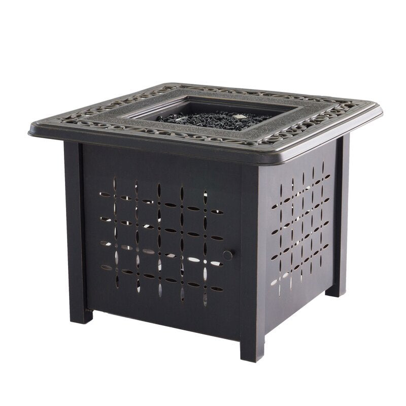 Aluminum Square Firepit Table Bronze Aluminum