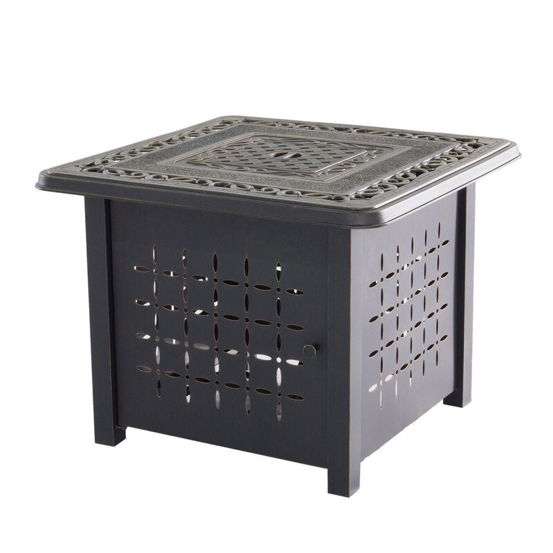 Aluminum Square Firepit Table Bronze Aluminum