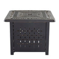 Aluminum Square Firepit Table Bronze Aluminum