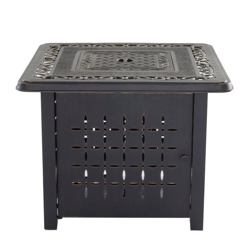 Aluminum Square Firepit Table Bronze Aluminum