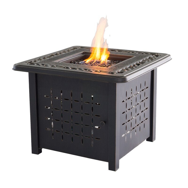 Aluminum Square Firepit Table Bronze Aluminum