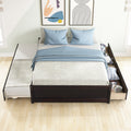 Full Bed With Twin Size Trundle And Two Drawers For Espresso Color Full Espresso Bedroom Solid Wood