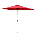 9' Pole Umbrella With Carry Bag, Red Red Polyester Aluminum