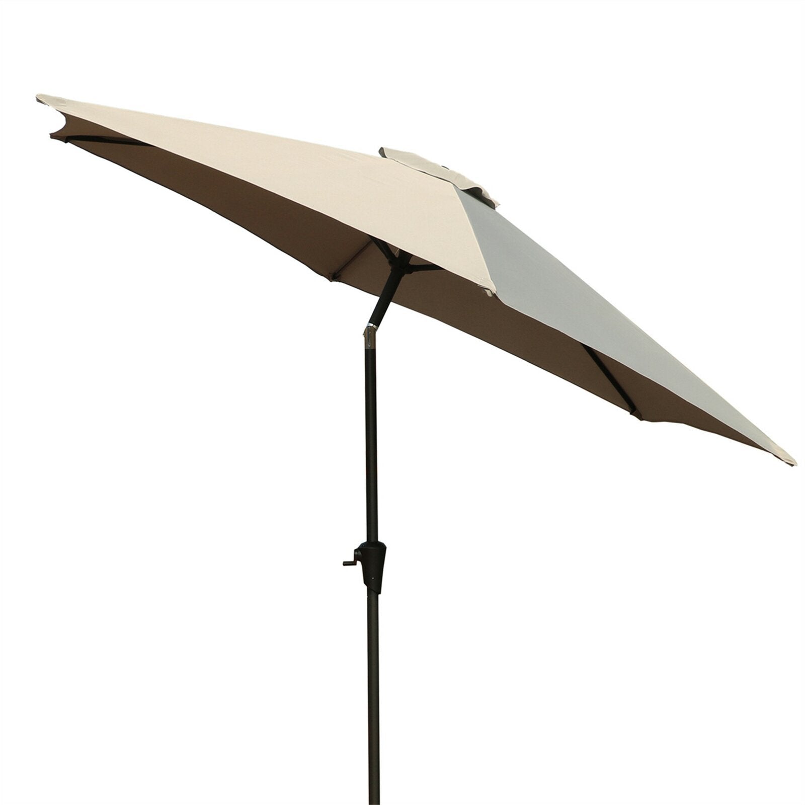 9' Pole Umbrella With Carry Bag, Gray Gray Polyester Aluminum