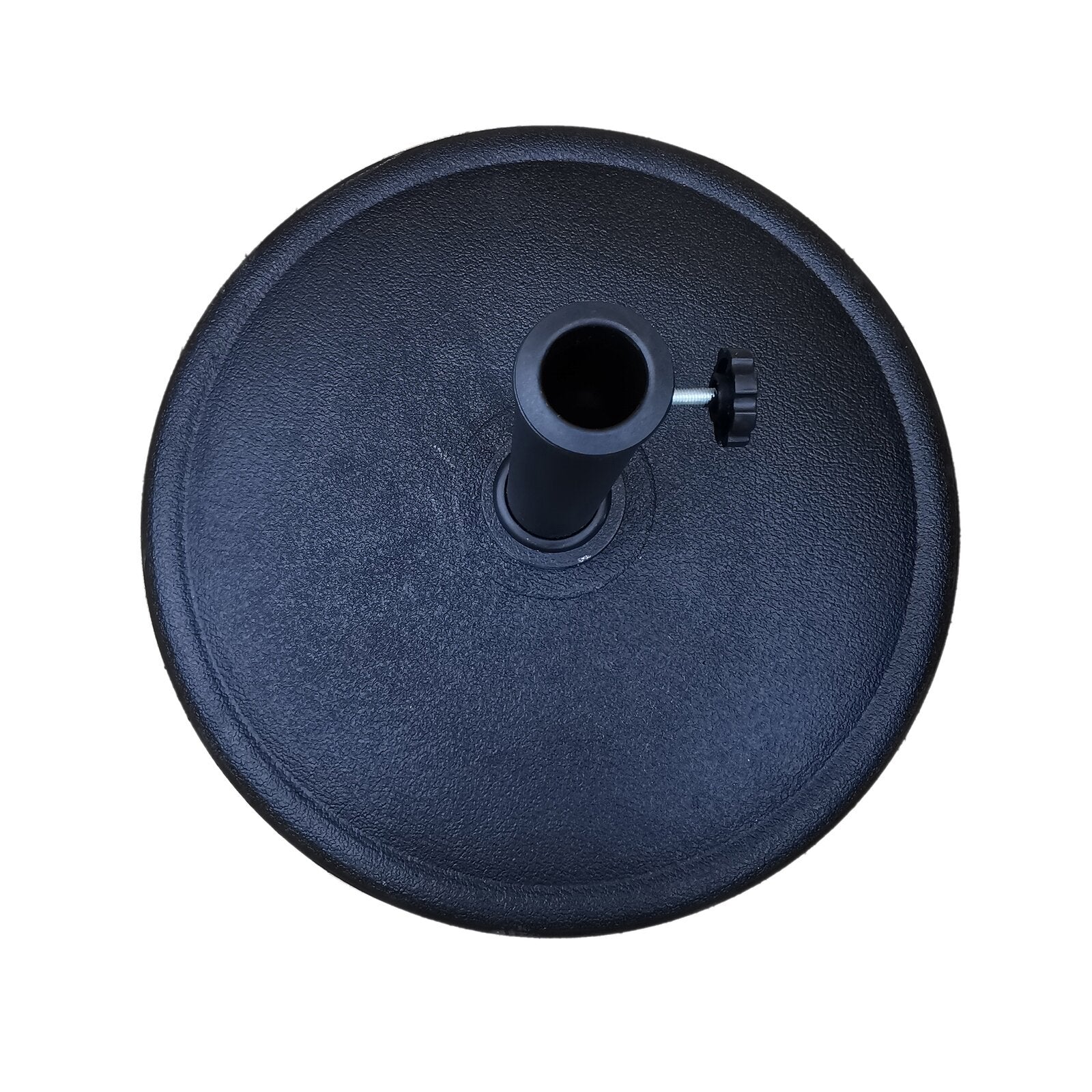 42 Pound Round Resin Umbrella Base Black Aluminum