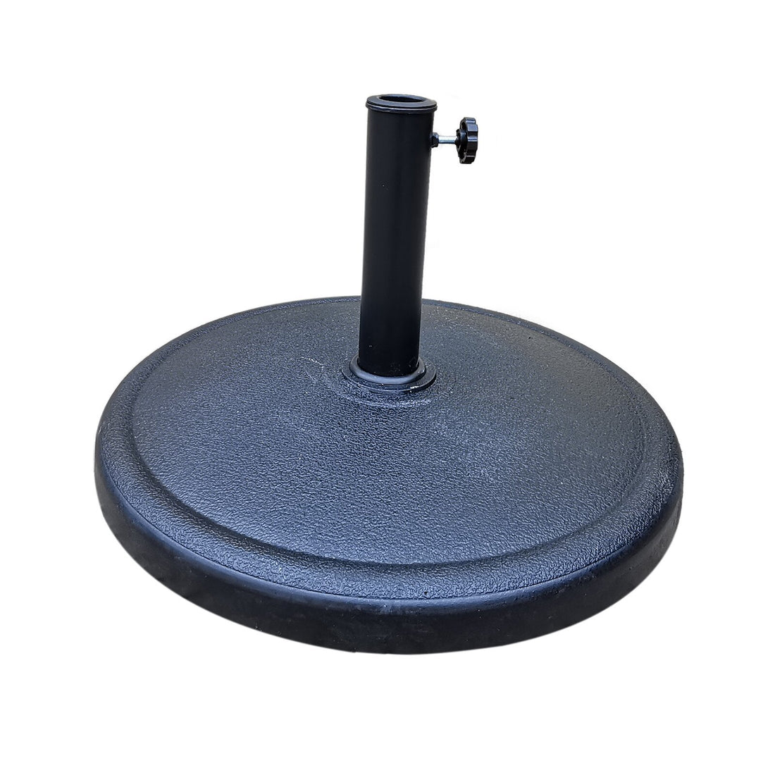 42 Pound Round Resin Umbrella Base Black Aluminum