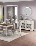 Antique White Set Of 2 Dining Chairs Grey Upholstered Tufted Unique Design Chairs Back Cushion Seat Dining Room Grey Dining Room Contemporary,Transitional Dining Chairs Rubberwood Tufted Back Solid Wood