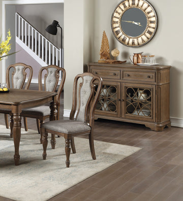 Set Of 2 Dining Chairs Upholstered Tufted Unique Design Chairs Back Cushion Seat Dining Room Brown Brown Dining Room Contemporary,Modern,Transitional Dining Chairs Solid Wood
