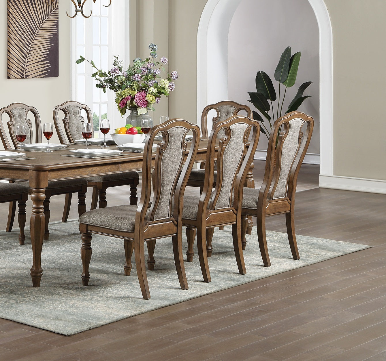 Set Of 2 Dining Chairs Upholstered Tufted Unique Design Chairs Back Cushion Seat Dining Room Brown Brown Dining Room Contemporary,Modern,Transitional Dining Chairs Solid Wood