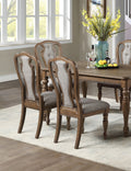 Set Of 2 Dining Chairs Upholstered Tufted Unique Design Chairs Back Cushion Seat Dining Room Brown Brown Dining Room Contemporary,Modern,Transitional Dining Chairs Solid Wood