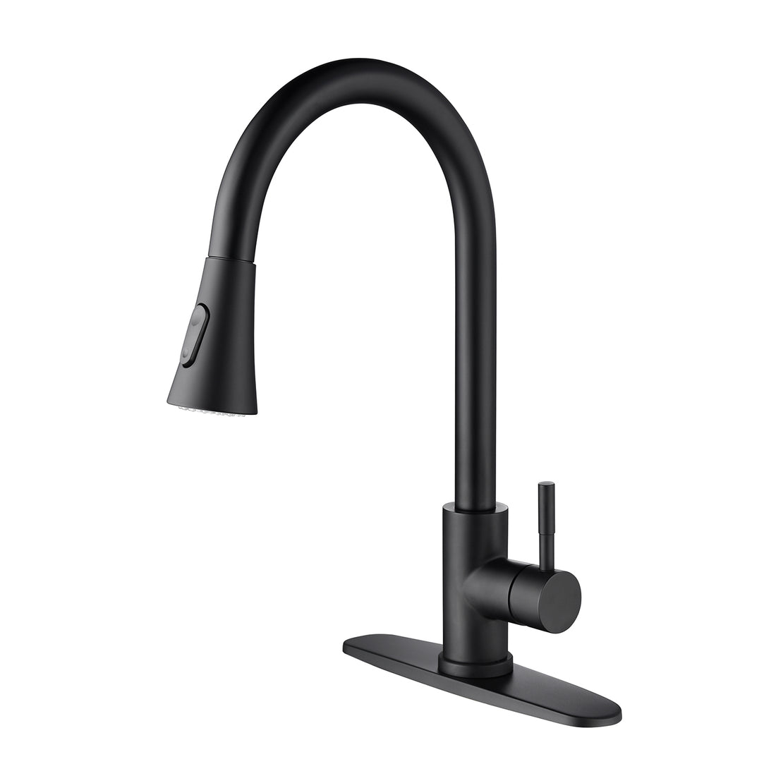 Kitchen Faucet With Pull Out Spraye Matte Black Stainless Steel