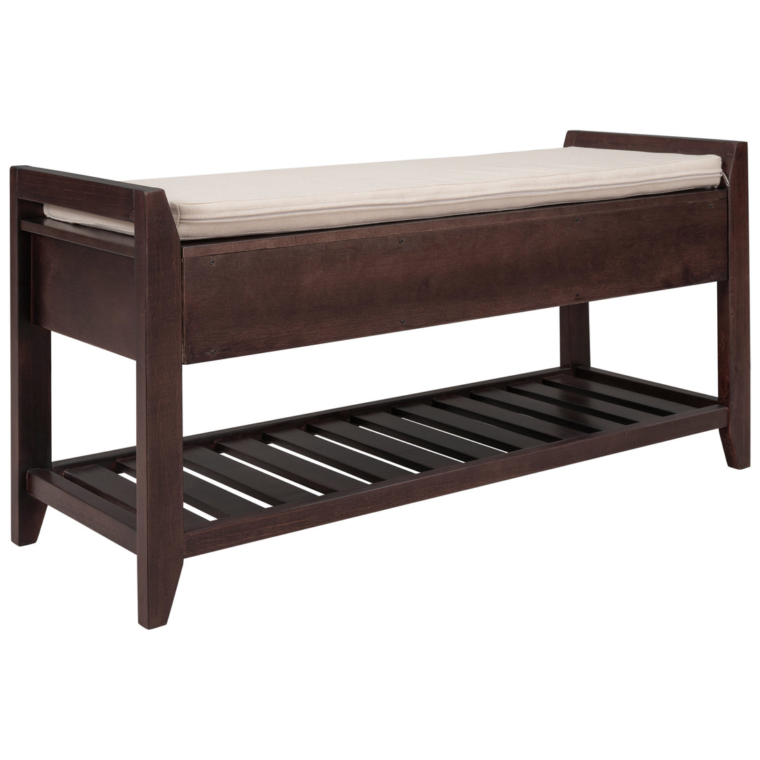 Shoe Rack With Cushioned Seat And Drawers, Multipurpose Entryway Storage Bench Espresso Espresso Solid Wood