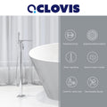 Single Handle Floor Mounted Freestanding Tub Filler Chrome Brass