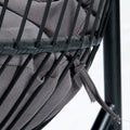 Folding Double Swing Chair W Cushion Black Iron