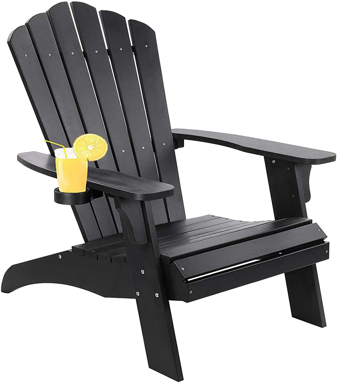 Polystyrene Adirondack Chair Black Black Plastic