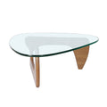 Light Walnut Triangle Coffee Table Wood Base For Living Room Walnut Solid Wood