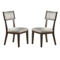 White Fabric Upholstery Dining Chair, Grey Set Of 2 Solid White Dining Room Dining Chairs Solid Wood
