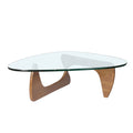 Light Walnut Triangle Coffee Table Wood Base For Living Room Walnut Solid Wood