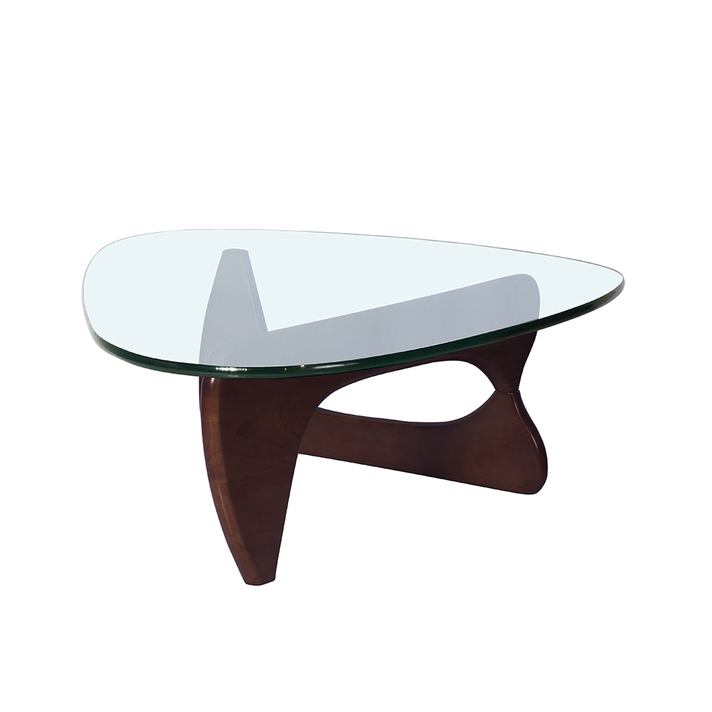 Home Modern Triangle Coffee Table Drak Solid Wood