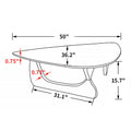 Light Walnut Triangle Coffee Table Wood Base For Living Room Walnut Solid Wood