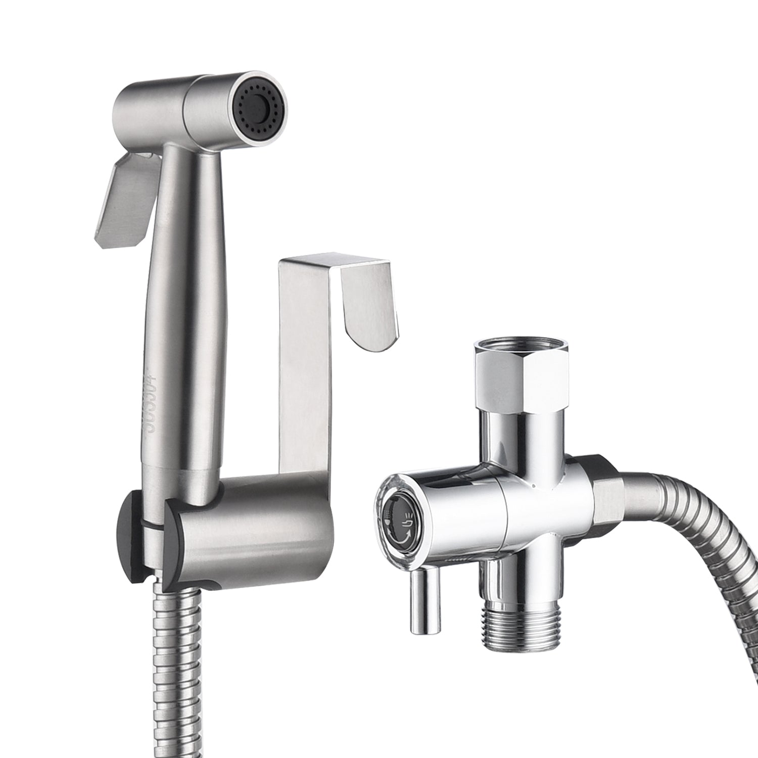 Bidet Sprayer For Toilet, Handheld Cloth Diaper Sprayer Silver Metal