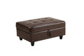 3 Pc Sectional Sofa Set, Brown Faux Leather Left Facing Chaise With Free Storage Ottoman Brown Leather