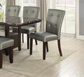 Modern Parson Chairs Silver Faux Leather Tufted Set Of 2 Side Chairs Dining Seatings Silver Brown Dining Room Contemporary,Modern Dining Chairs Birch Tufted Back Mdf
