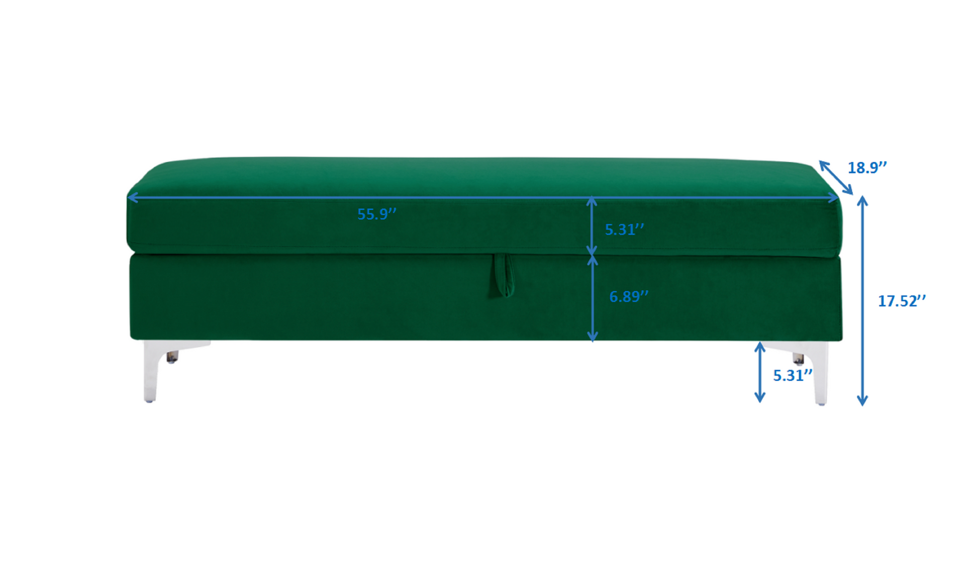 Dark Green Leisure Stool Green Velvet