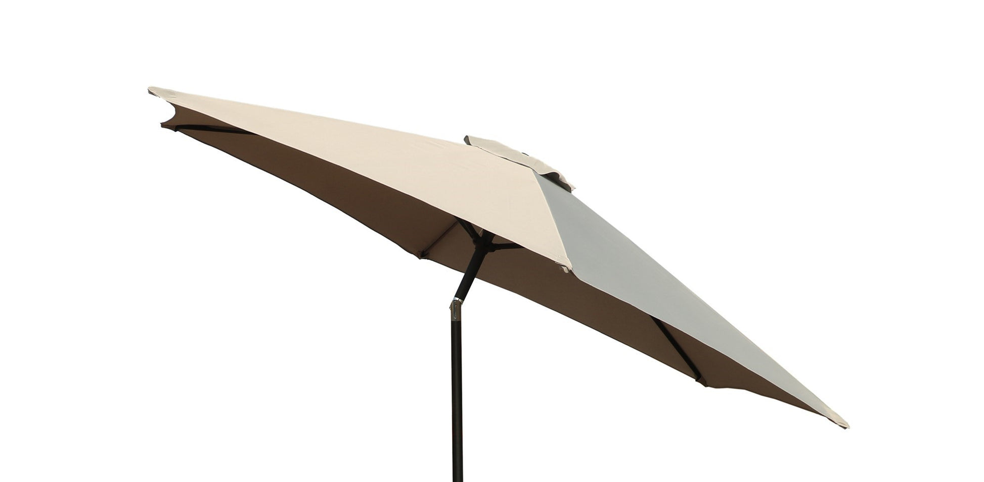 9' Pole Umbrella With Carry Bag, Gray Gray Polyester Aluminum